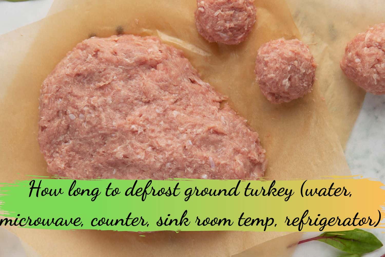 How long to defrost ground turkey (water, microwave, counter, sink room temp, refrigerator)