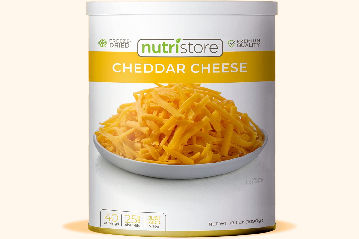 Our choice: Nutristore Freeze-Dried Cheddar Cheese Shredded
