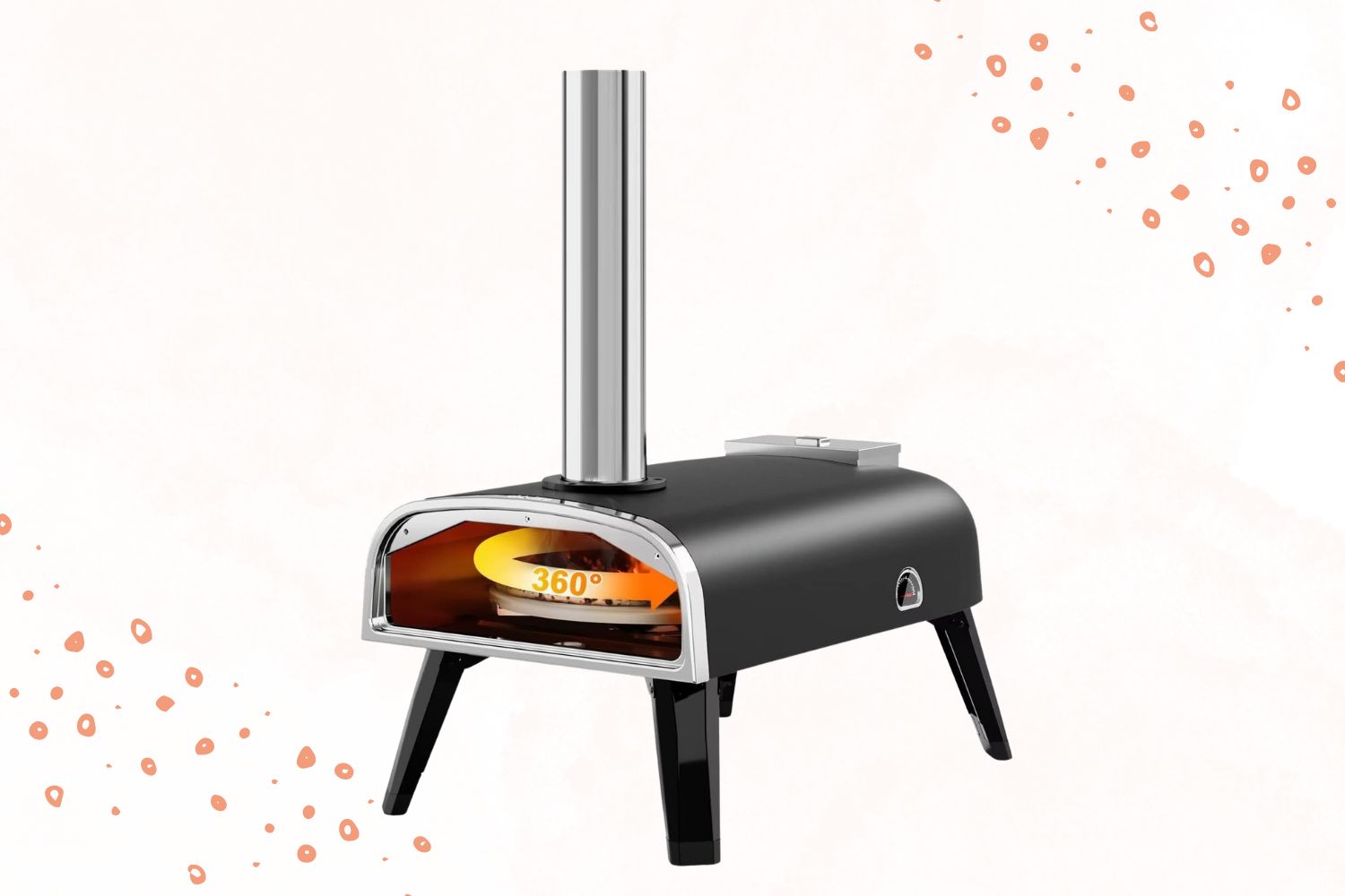 Outdoor Pizza Oven Aidpiza 12" Wood Pellet Pizza Ovens with Rotatable Round Pizza Stone